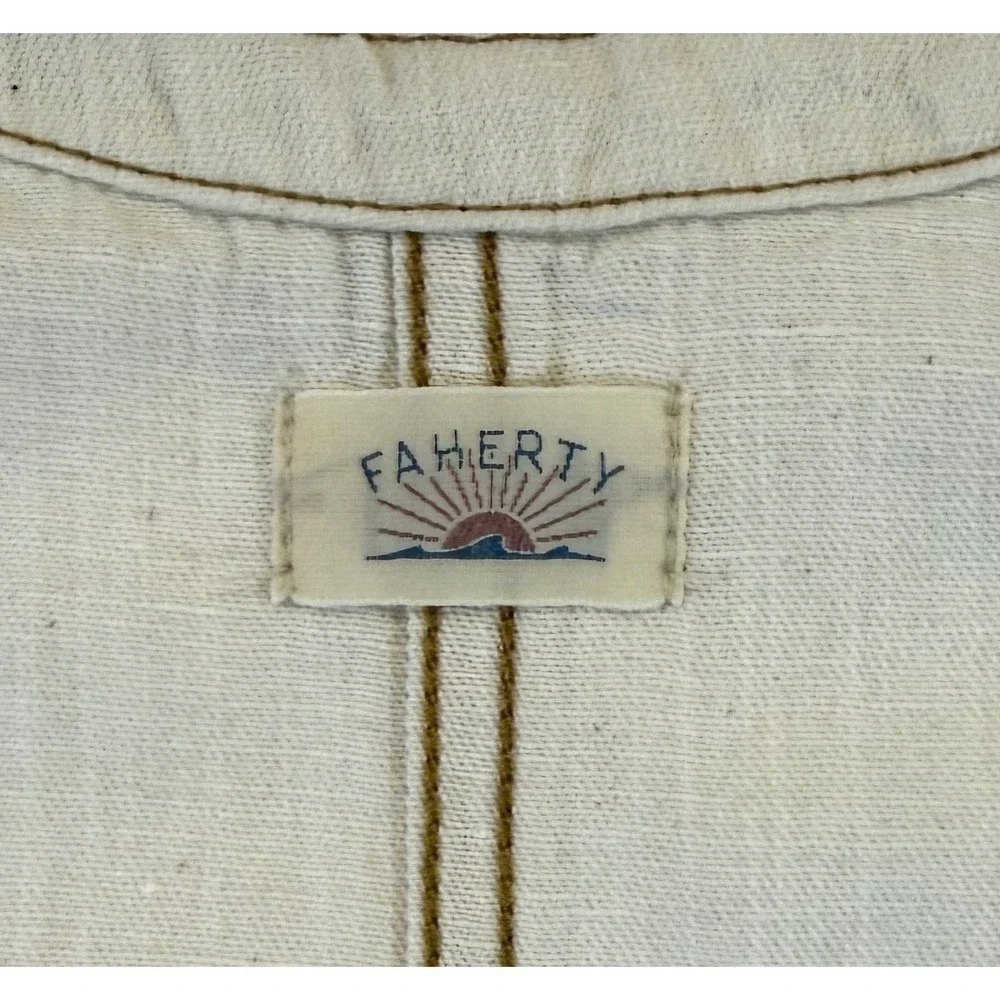 Faherty Linen Denim Malibu Mini Dress XS NWT Organic Cotton Coastal Shift